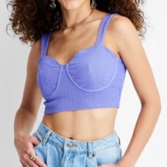 Future Collective Tops - Future Collective Purple Corset Crop Top NWT Large
